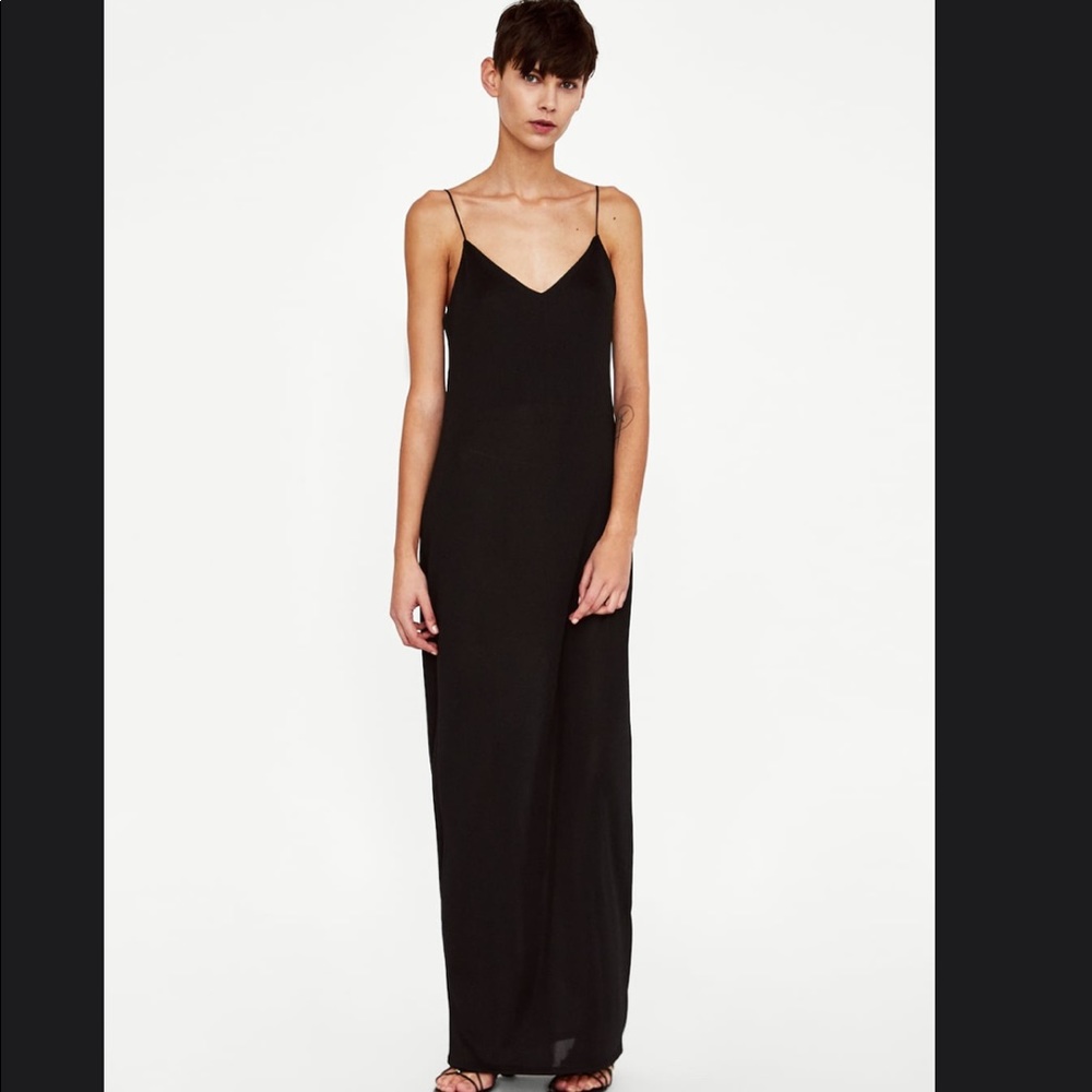 ZARA BLACK MAXI DRESS - Picture 2 of 3
